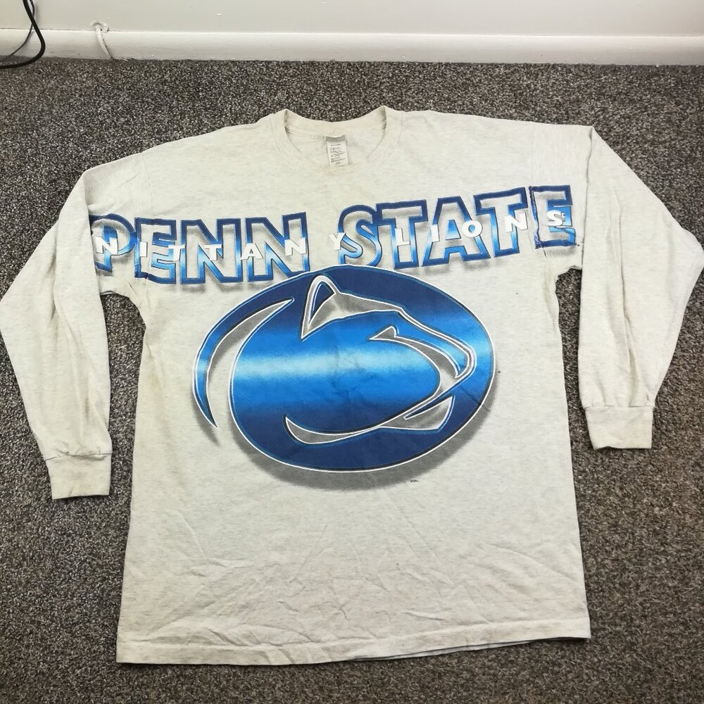 Vintage Penn State Nittany Lions T-Shirt AOP Signal Sport LS Mens Large USA Made